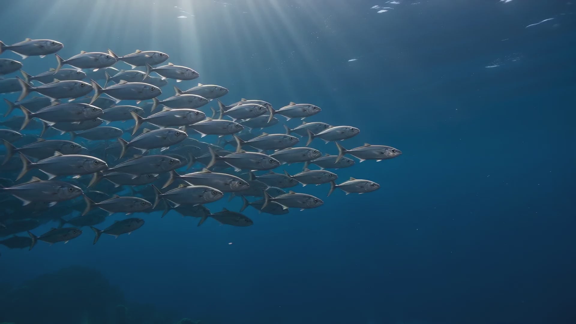 Fischschwarm unter Wasser